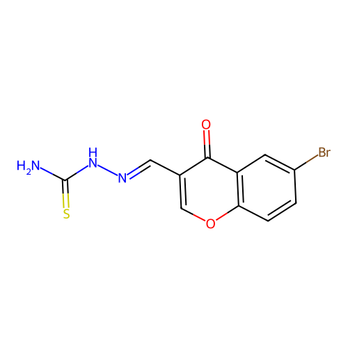 (E)-2-((6-bromo-4-oxo-4H-chromen-3-yl)methylene)hydrazinecarbothioamide structure