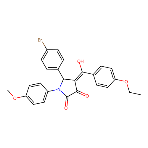 5-(4-bromophenyl)-4-(4-ethoxybenzoyl)-3-hydroxy-1-(4-methoxyphenyl)-1H-pyrrol-2(5H)-one structure