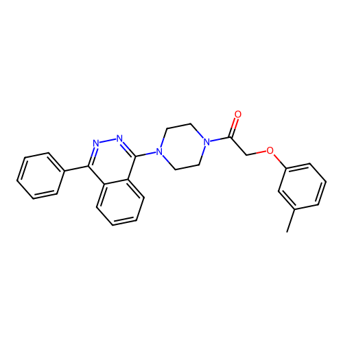2-(3-Methylphenoxy)-1-[4-(4-phenylphthalazin-1-yl)piperazin-1-yl]ethanone structure