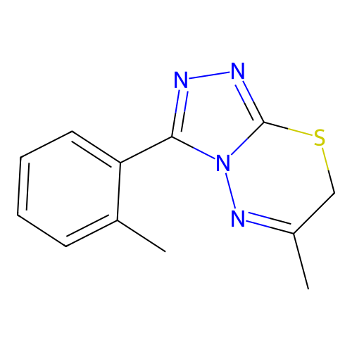 6-methyl-3-(2-methylphenyl)-7H-[1,2,4]triazolo[3,4-b][1,3,4]thiadiazine structure