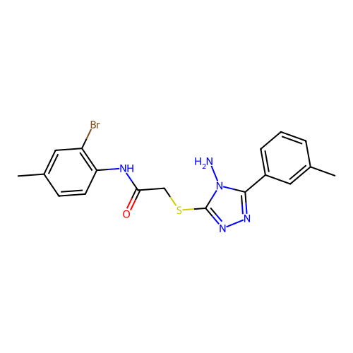 2-[4-amino-5-(3-methylphenyl)(1,2,4-triazol-3-ylthio)]-N-(2-bromo-4-methylphen yl)acetamide structure