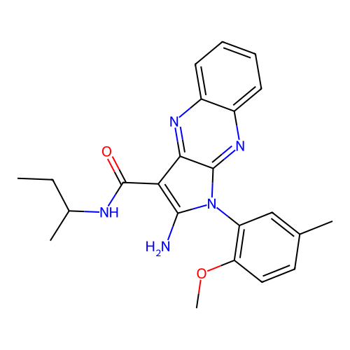 2-amino-N-butan-2-yl-1-(2-methoxy-5-methylphenyl)pyrrolo[3,2-b]quinoxaline-3-carboxamide structure