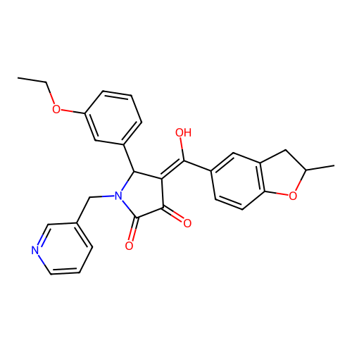 5-(3-ethoxyphenyl)-3-hydroxy-4-(2-methyl-2,3-dihydro-1-benzofuran-5-carbonyl)-1-[(pyridin-3-yl)methyl]-2,5-dihydro-1H-pyrrol-2-one structure