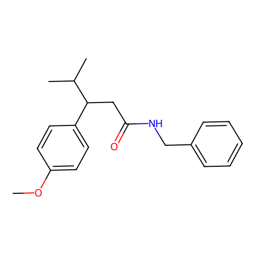 N-benzyl-3-(4-methoxyphenyl)-4-methylpentanamide structure