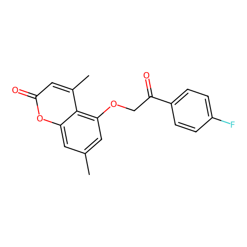 5-[2-(4-fluorophenyl)-2-oxoethoxy]-4,7-dimethyl-2H-chromen-2-one structure