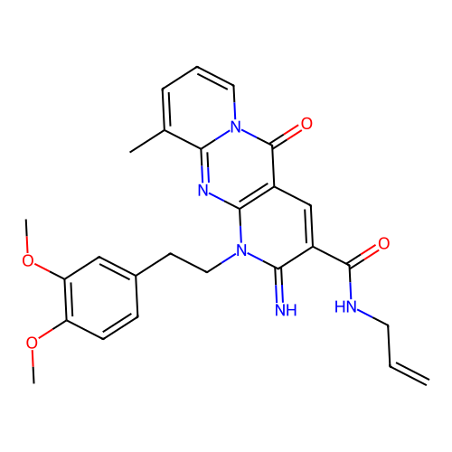 7-[2-(3,4-dimethoxyphenyl)ethyl]-6-imino-11-methyl-2-oxo-N-(prop-2-en-1-yl)-1,7,9-triazatricyclo[8.4.0.0^{3,8}]tetradeca-3(8),4,9,11,13-pentaene-5-carboxamide structure