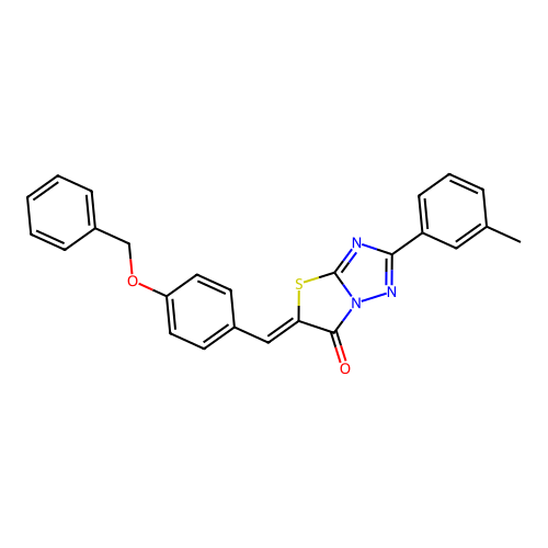 (5Z)-5-[4-(benzyloxy)benzylidene]-2-(3-methylphenyl)[1,3]thiazolo[3,2-b][1,2,4]triazol-6(5H)-one structure