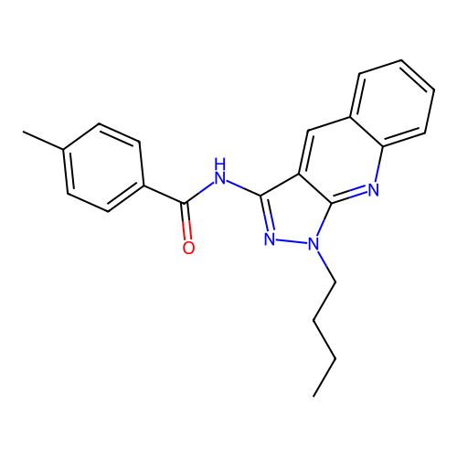 N-(1-butyl-1H-pyrazolo[3,4-b]quinolin-3-yl)-4-methylbenzamide structure