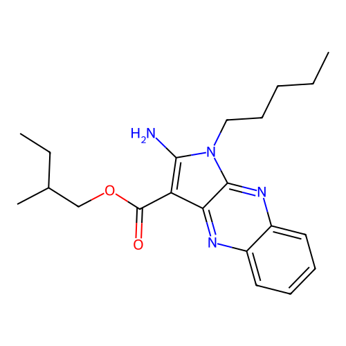 2-methylbutyl 2-amino-1-pentyl-1H-pyrrolo[2,3-b]quinoxaline-3-carboxylate structure