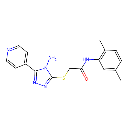 2-[(4-amino-5-pyridin-4-yl-1,2,4-triazol-3-yl)sulfanyl]-N-(2,5-dimethylphenyl)acetamide structure