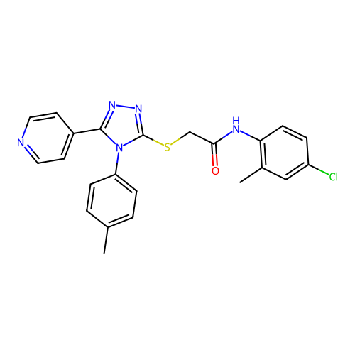 N-(4-chloro-2-methylphenyl)-2-((5-(pyridin-4-yl)-4-(p-tolyl)-4H-1,2,4-triazol-3-yl)thio)acetamide structure