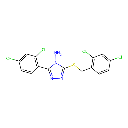 3-[(2,4-dichlorobenzyl)sulfanyl]-5-(2,4-dichlorophenyl)-4H-1,2,4-triazol-4-amine structure