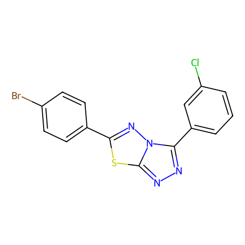 6-(4-Bromophenyl)-3-(3-chlorophenyl)-[1,2,4]triazolo[3,4-b][1,3,4]thiadiazole structure