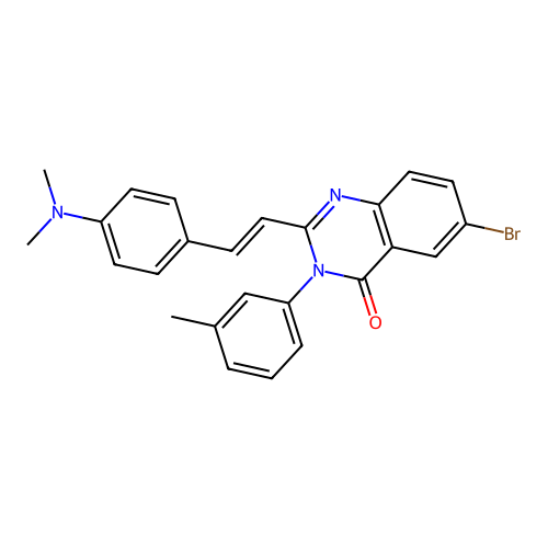 (E)-6-bromo-2-(4-(dimethylamino)styryl)-3-(m-tolyl)quinazolin-4(3H)-one structure