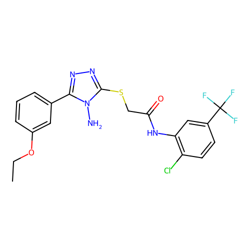 2-{[4-amino-5-(3-ethoxyphenyl)-4H-1,2,4-triazol-3-yl]sulfanyl}-N-[2-chloro-5-(trifluoromethyl)phenyl]acetamide structure