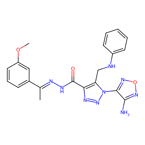 C21H21N9O3 structure