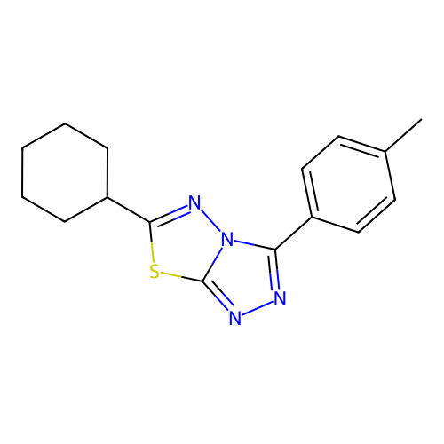 6-Cyclohexyl-3-(4-methylphenyl)[1,2,4]triazolo[3,4-b][1,3,4]thiadiazole structure