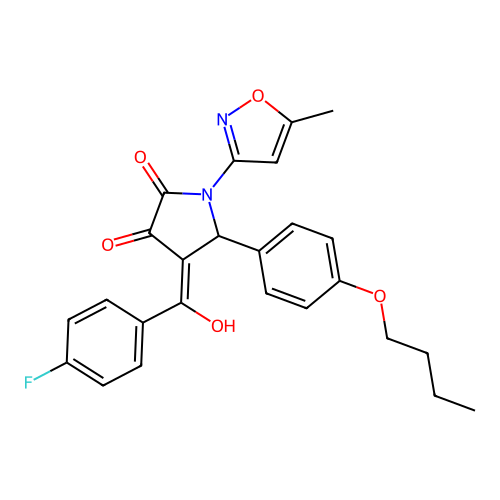 5-(4-butoxyphenyl)-4-(4-fluorobenzoyl)-3-hydroxy-1-(5-methyl-1,2-oxazol-3-yl)-2,5-dihydro-1H-pyrrol-2-one structure