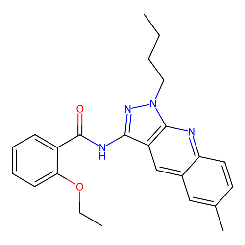 N-(1-butyl-6-methyl-1H-pyrazolo[3,4-b]quinolin-3-yl)-2-ethoxybenzamide structure