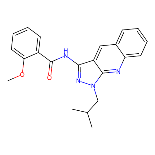 2-methoxy-N-[1-(2-methylpropyl)pyrazolo[3,4-b]quinolin-3-yl]benzamide structure