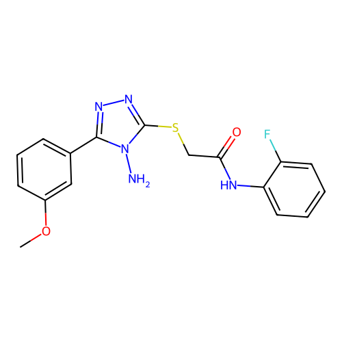 2-{[4-amino-5-(3-methoxyphenyl)-4H-1,2,4-triazol-3-yl]sulfanyl}-N-(2-fluorophenyl)acetamide structure