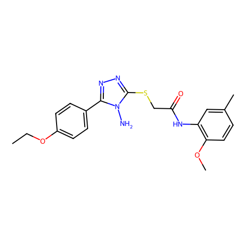 2-[4-amino-5-(4-ethoxyphenyl)(1,2,4-triazol-3-ylthio)]-N-(2-methoxy-5-methylph enyl)acetamide structure