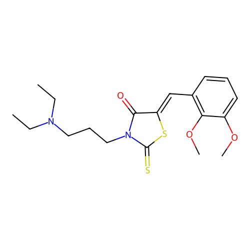 (Z)-3-(3-(diethylamino)propyl)-5-(2,3-dimethoxybenzylidene)-2-thioxothiazolidin-4-one structure