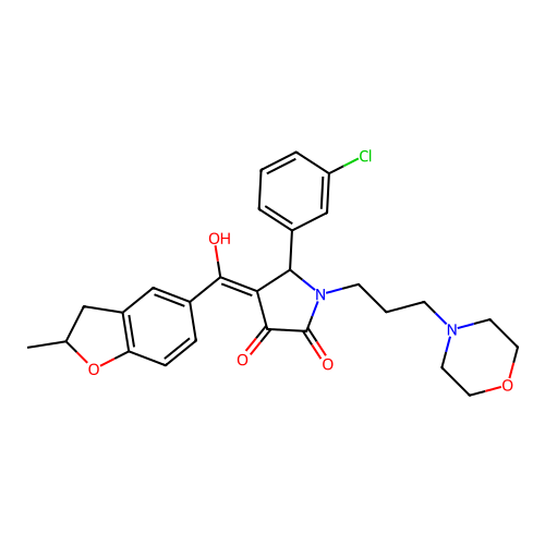 5-(3-chlorophenyl)-3-hydroxy-4-(2-methyl-2,3-dihydro-1-benzofuran-5-carbonyl)-1-[3-(morpholin-4-yl)propyl]-2,5-dihydro-1H-pyrrol-2-one structure