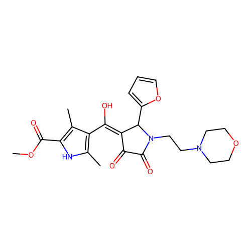 4-[2-Furan-2-yl-4-hydroxy-1-(2-morpholin-4-yl-ethyl)-5-oxo-2,5-dihydro-1H-pyrrole-3-carbonyl]-3,5-dimet hyl-1H-pyrrole-2-carboxylic acid methyl ester structure