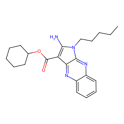 cyclohexyl 2-amino-1-pentyl-1H-pyrrolo[2,3-b]quinoxaline-3-carboxylate structure