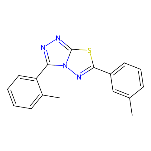 3-(2-Methylphenyl)-6-(3-methylphenyl)[1,2,4]triazolo[3,4-b][1,3,4]thiadiazole structure