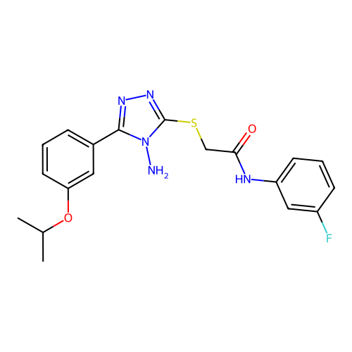 2-{4-amino-5-[3-(methylethoxy)phenyl](1,2,4-triazol-3-ylthio)}-N-(3-fluorophen yl)acetamide structure