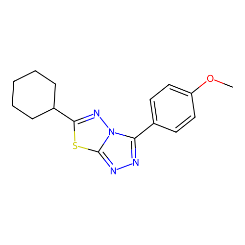 6-Cyclohexyl-3-(4-methoxyphenyl)-[1,2,4]triazolo[3,4-b][1,3,4]thiadiazole structure