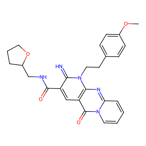 2-imino-1-(4-methoxyphenethyl)-5-oxo-N~3~-(tetrahydro-2-furanylmethyl)-1,5-dihydro-2H-dipyrido[1,2-a:2,3-d]pyrimidine-3-carboxamide structure