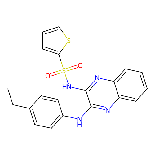 N-(3-((4-ethylphenyl)amino)quinoxalin-2-yl)thiophene-2-sulfonamide structure