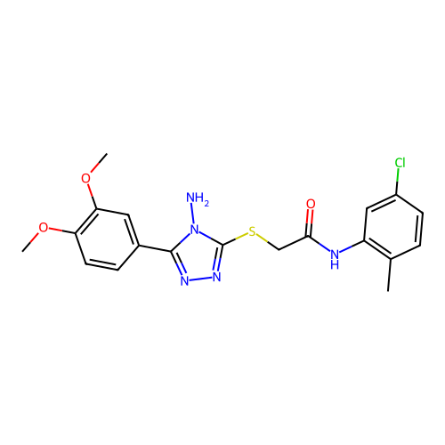 2-((4-amino-5-(3,4-dimethoxyphenyl)-4H-1,2,4-triazol-3-yl)thio)-N-(5-chloro-2-methylphenyl)acetamide structure