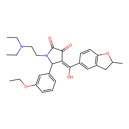 1-(2-diethylaminoethyl)-5-(3-ethoxyphenyl)-4-[hydroxy-(2-methyl-2,3-dihydro-1-benzofuran-5-yl)methylidene]pyrrolidine-2,3-dione structure
