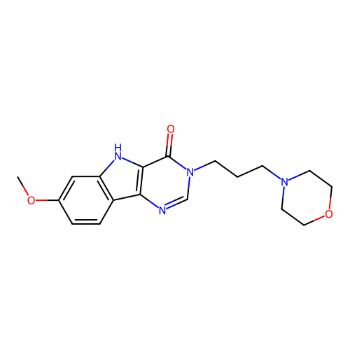 7-Methoxy-3-(3-morpholin-4-yl-propyl)-3,5-dihydro-pyrimido[5,4-b]indol-4-one structure