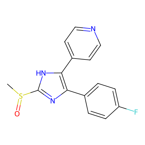 Pyridine, 4-[5-(4-fluorophenyl)-2-(methylsulfinyl)-1H-imidazol-4-yl]- structure