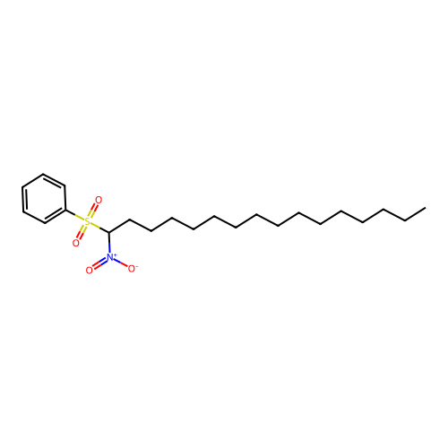 1-Nitrohexadecyl phenyl sulfone structure