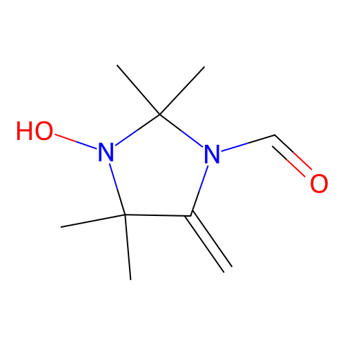 3-Hydroxy-2,2,4,4-tetramethyl-5-methylene-1-imidazolidinecarbaldehyde structure