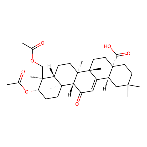 3beta,23-Bis(acetyloxy)-11-oxoolean-12-en-28-oic acid structure