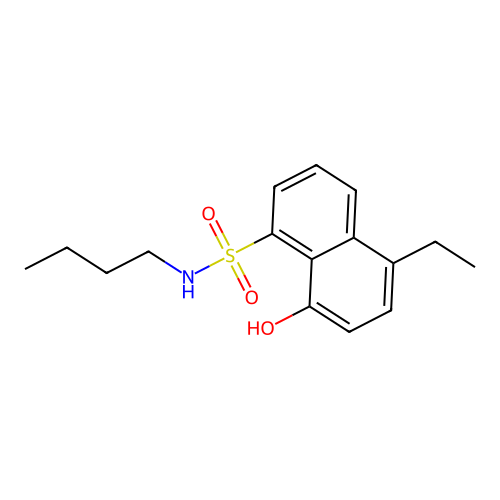 N-Butyl-5-ethyl-8-hydroxynaphthalene-1-sulphonamide structure