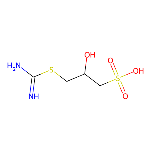 3-Carbamimidoylsulfanyl-2-hydroxypropane-1-sulfonic acid structure