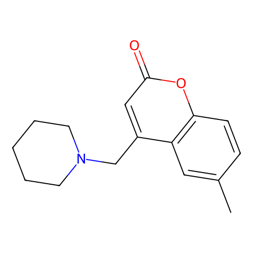 6-methyl-4-(piperidin-1-ylmethyl)-2H-chromen-2-one structure