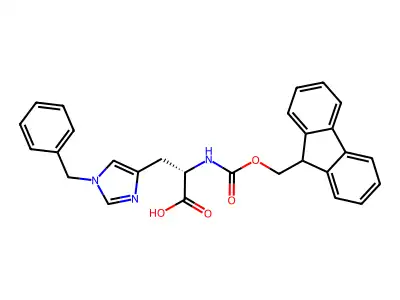 3-(1-benzylimidazol-4-yl)-2-(9H-fluoren-9-ylmethoxycarbonylamino)propanoic acid structure