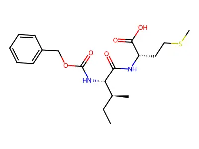 N-[N-[(phenylmethoxy)carbonyl]-L-isoleucyl]-L-methionine structure