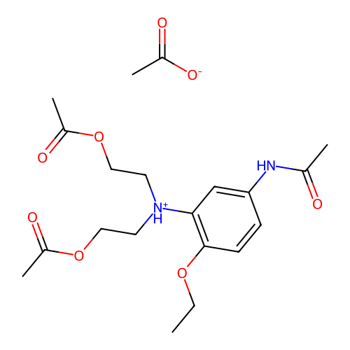 (5-Acetamido-2-ethoxyphenyl)-bis(2-acetyloxyethyl)azanium acetate structure