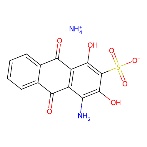 Ammonium 4-amino-9,10-dihydro-1,3-dihydroxy-9,10-dioxoanthracene-2-sulphonate structure
