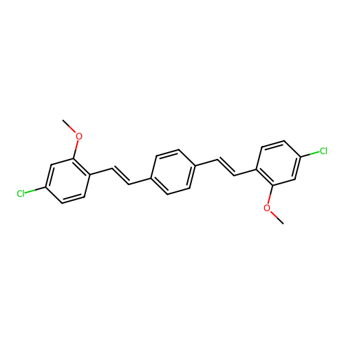 1,4-Bis[2-(4-chloro-2-methoxyphenyl)ethenyl]benzene structure